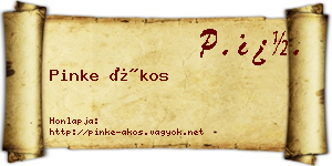 Pinke Ákos névjegykártya